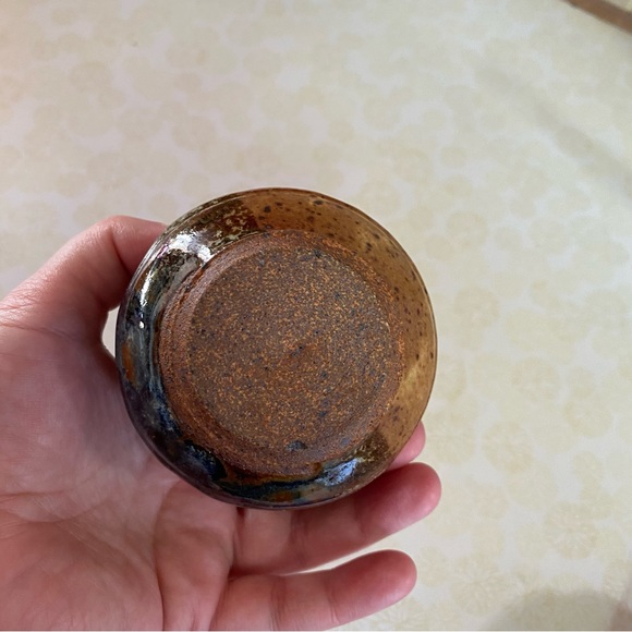 Vintage Pottery Mug & Pottery Tealight candle holder drip glaze handmade - Picture 12 of 12